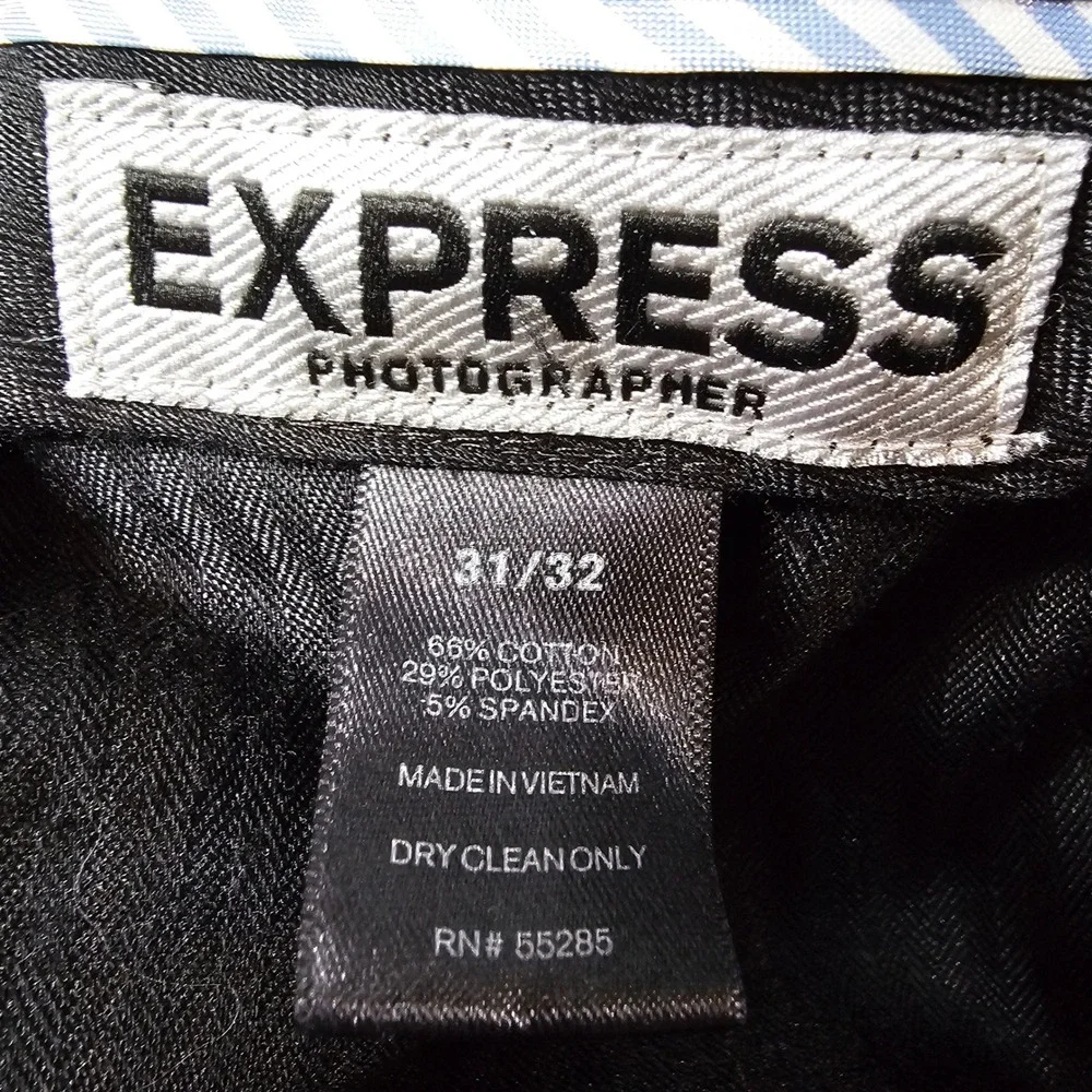 Express Photographer Navy Blue Slim Fit Dress Pants‎ Mens 31x32 Stretch Trousers